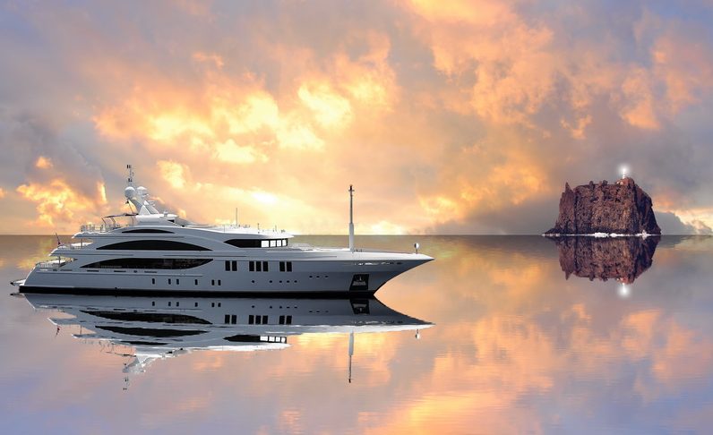 luxury yacht in sea