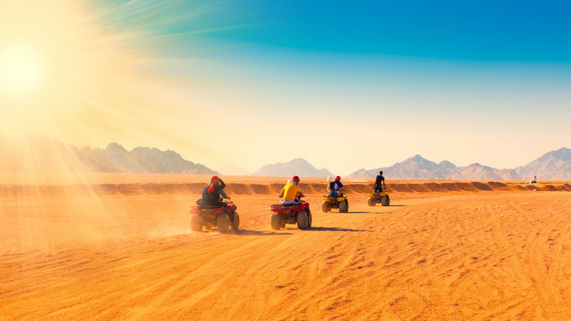 Quad biking in desert