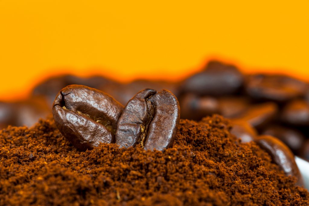 Arabic coffee beans and ground