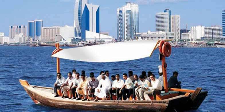 A look at Abra water taxi during the Dubai city tour