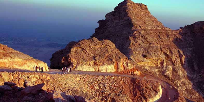 View of the mountain halfway to the top of Jebel Hafeet